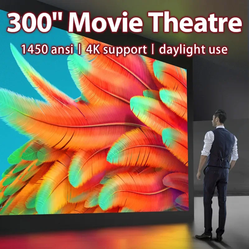 HOT 4k 15000 Lumens Full HD Projector with Laser Experience Home Theater Cinema Outdoor Movie Projectors for Smartphone
