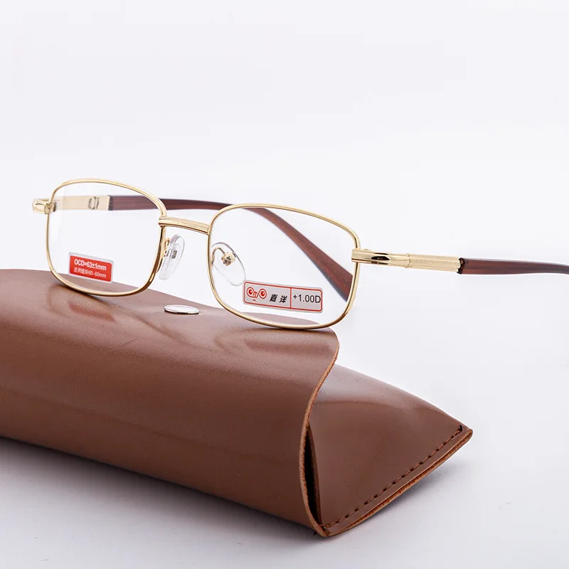 Ahora Metal Frame Glass Lens Presbyopia Reading Glasses Men Women Fashion Square Eyeglasses +0.5+0.75+1.0+1.25+1.5+1.75+2.75~+6 3
