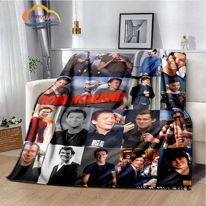 

Tom Holland PIC，COLLAGE series fashion Flannel Blanket Warm Plush Portable shawl blanket Sofa Bedspread，fans Gifts