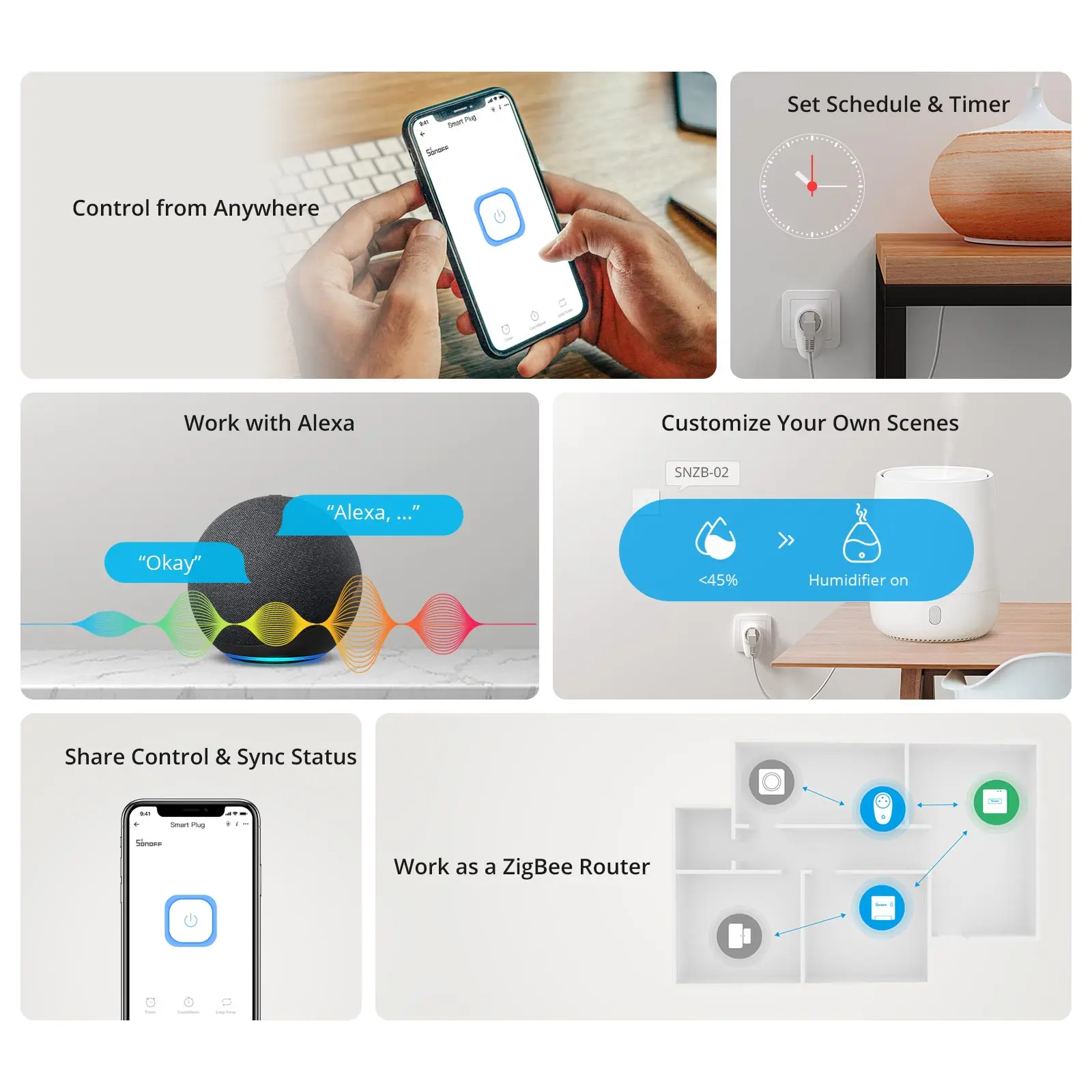temporizador inteligente soquete via ewelink alexa google home de fr 16a s26r2zb 01