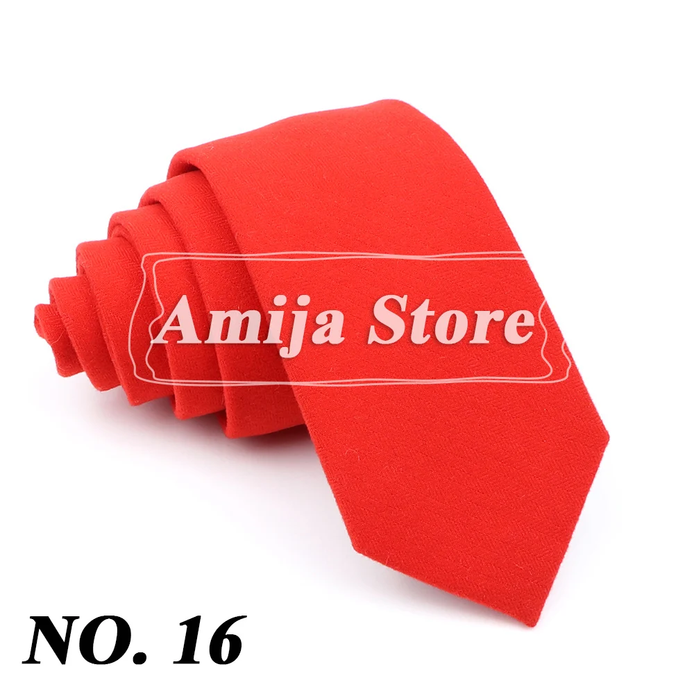 Super Weiche Wolle Baumwolle Krawatte Plaid Diamant Gestreiften Männer 6cm Dünne Krawatte Rot Blau Dunkle Farbe Smoking Anzug Männlichen geschenk Hemd Zubehör – Detail 19