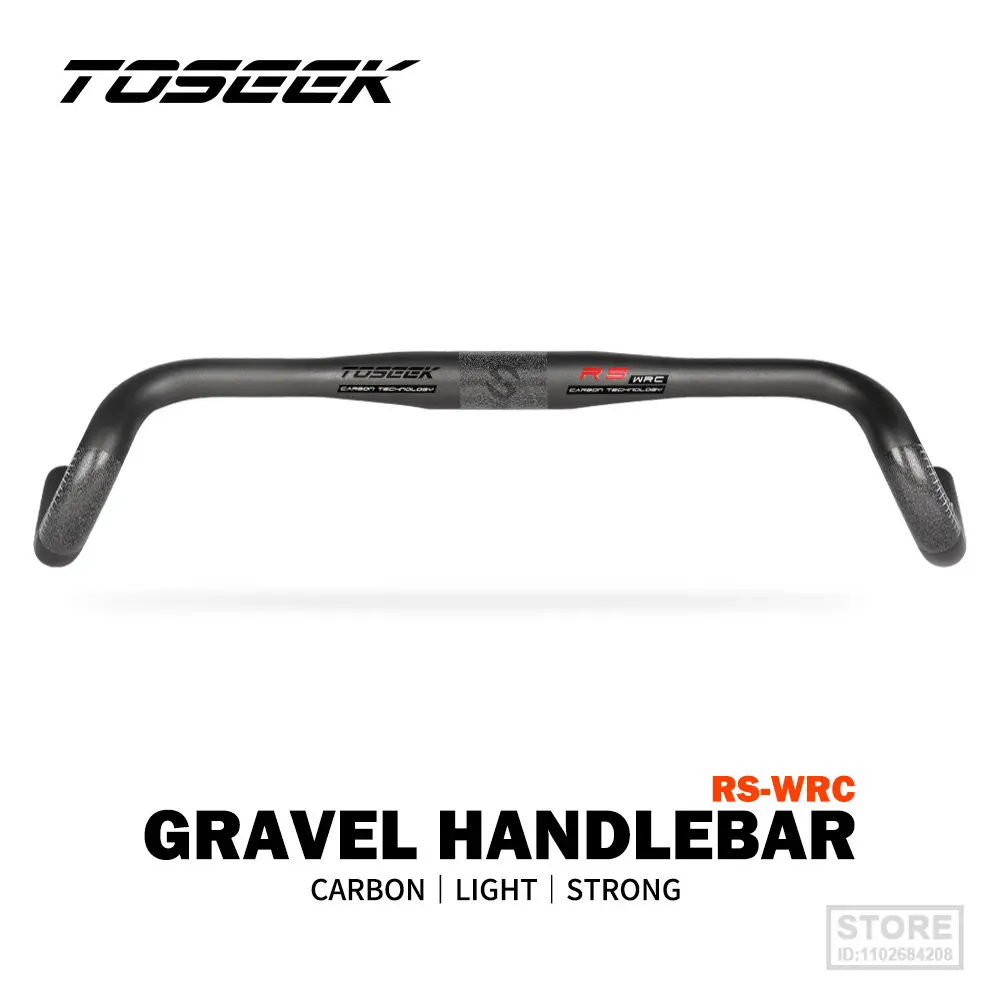 Toseek Rs-Wrc Carbon Gravel Manubrio Exotropism Manubrio 31.8Mm Cyclocross Manubrio Bici Da Strada 400/420/440Mm Nero Opaco