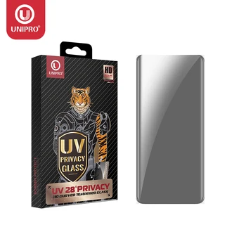 삼성 갤럭시 S24 S23 S22 S21 울트라 플러스 노트 20 울트라 S23FE 용 UV 프라이버시 강화 유리, 스파이 방지 지문 잠금 해제 5G 필름