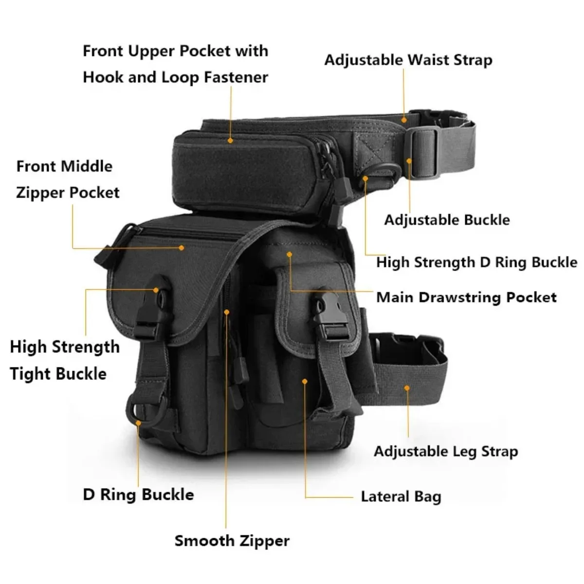 Tactical Drop Leg Bag Outdoor Sport Hunting Nylon Waterproof Waist Pack Ride Leg EDC Bag Utility Hiking Thigh Pouch 6
