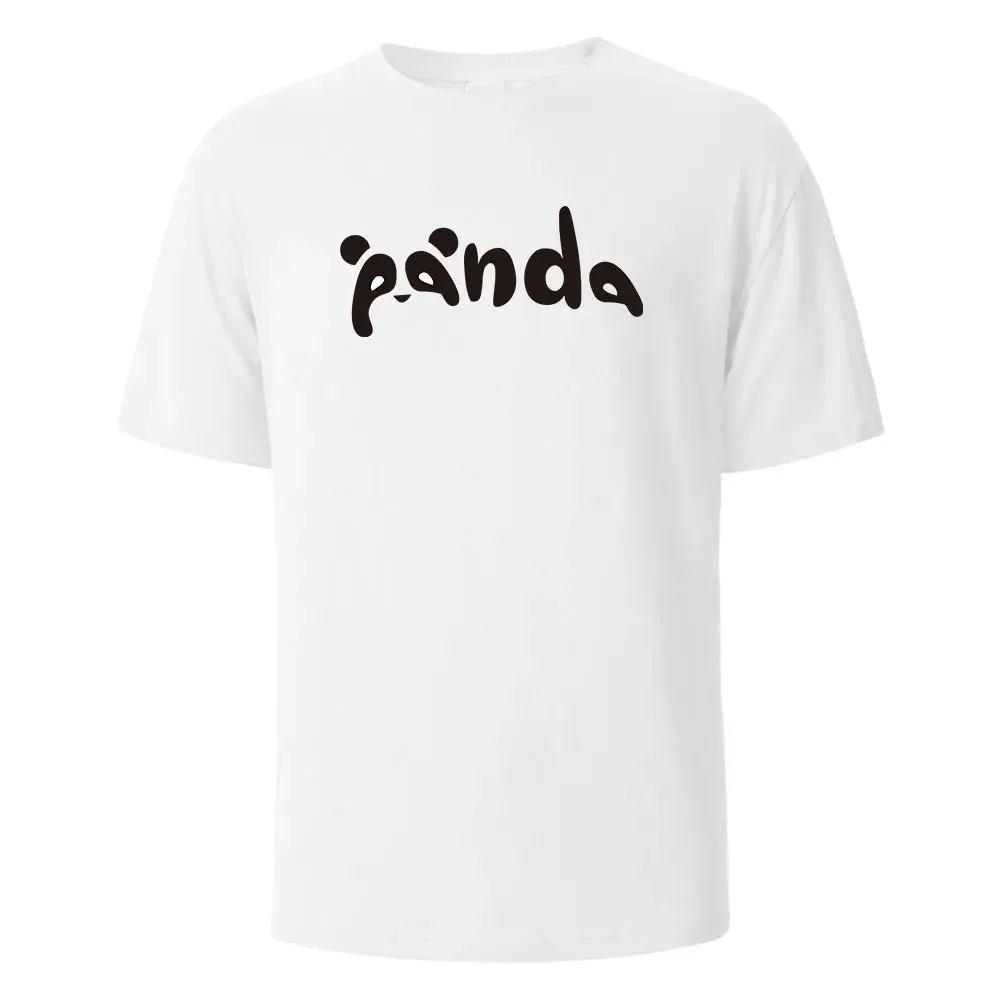 

Men's Printed T-Shirt Panda Funny Streetwear 100% Cotton Tops For Men Women Summer Breathable Short-Sleeved O-neck Basic Tees