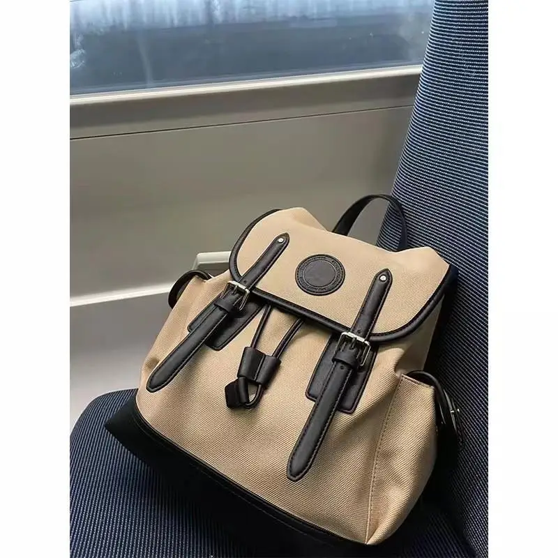 2023 Large Capacity Canvas Backpack One Shoulder Cross Shoulder Backpack for Women Fashion Anti-Theft Travel School Bag