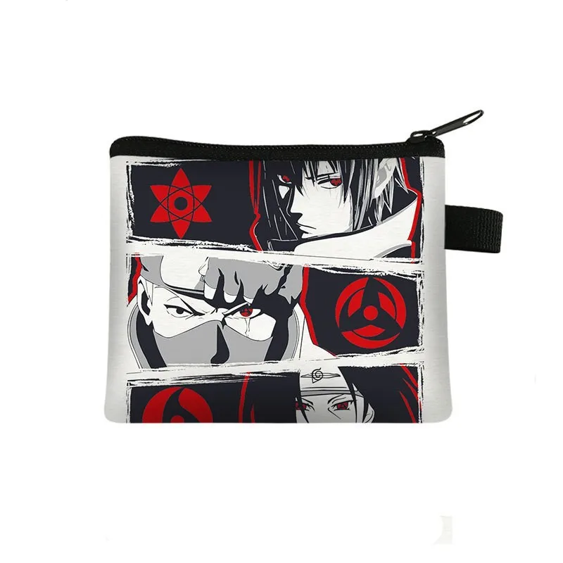 Portamonete Naruto Per Bambini Figure Anime Portafoglio Corto Uzumaki Porta Carte Naruto Studente Cartoon Uchiha Sasuke Fermasoldi Regali