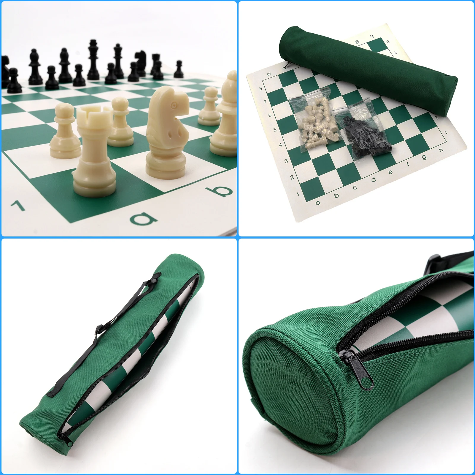 Chess Set PU Leather Chess Sets Travel Folding Board Games Parent Child Interactive Educational Toys Desktop Puzzle Board Game F 5