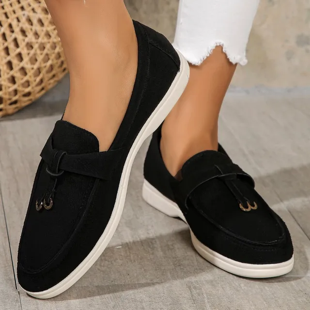 New Lefu Shoes Women's Soft Leather Retro Lazy Man Step on Thick Sole Flat Bottom Comfortable Single Shoe Zapatos Para Niña