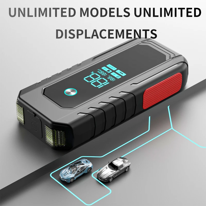 Avviatore di emergenza per auto 12V 1000A-3000A, batteria al litio 12000mAh-30000mAh, ricarica rapida PD140W, booster di salto per gas fino a 12,0 litri 9,0 litri diesel - immagine 4