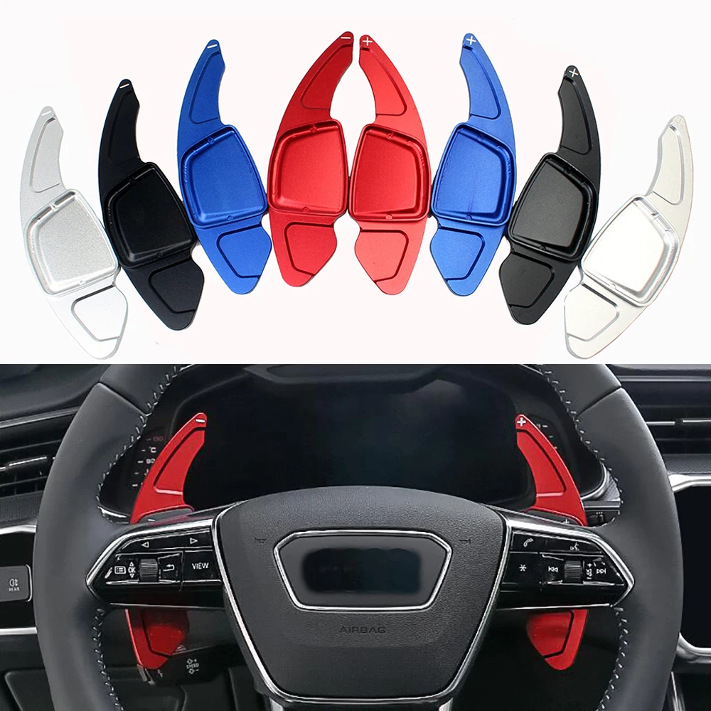 Steering Wheel Paddle Extension Shift Paddle For Audi A1 A3 A4 A8 S8 D5 A6 S6 C8 A7 S7 C8 Avant Allroad RS Car Steering Wheel Gear DSG Extend Stickers