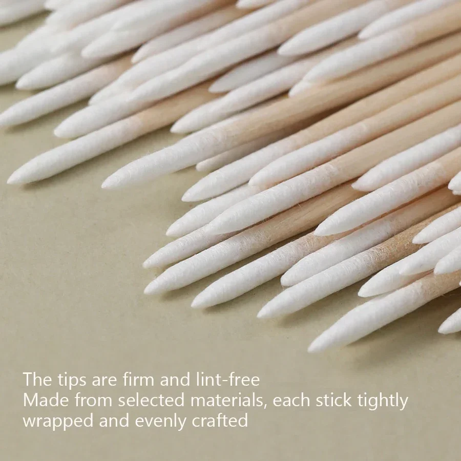 Double-ended Cotton Swabs Fine Pointed Tips Nail Art Makeup Eyeliner Correction Beauty Tools 100Pcs