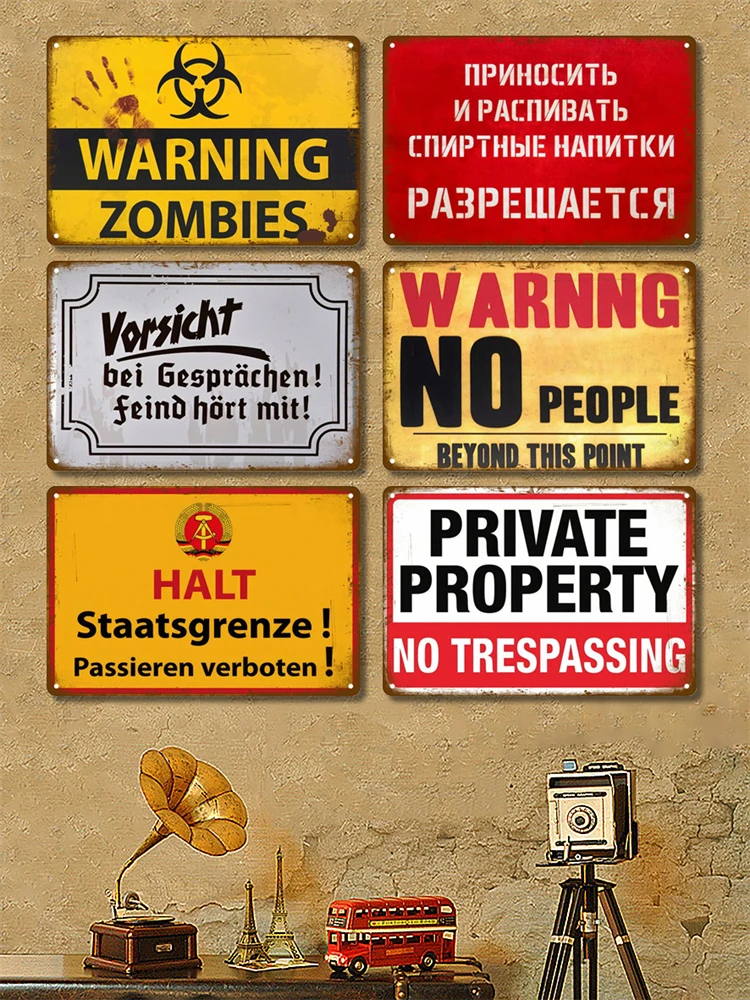 Vorsicht Warnung Metall Zeichen Für Sicherheit Zeichen Gefahr Vorsicht Zinn Zeichen Platte Hause Wand Dekor Vintage Plaque Hause Kunst Malerei Poster – Detail 3