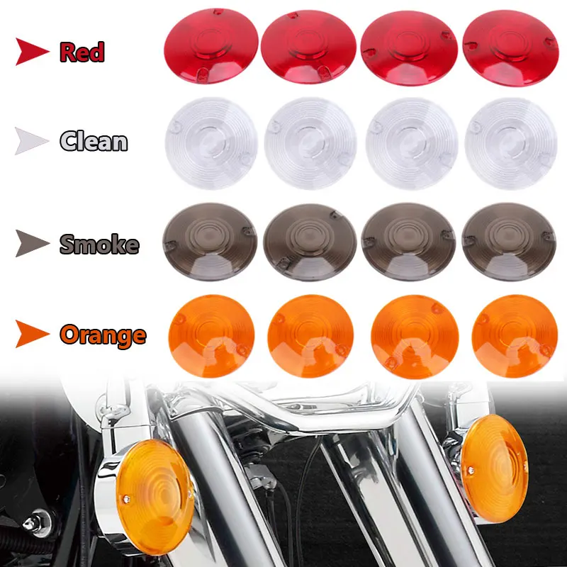 

2pcs/4pcs Motorcycle Turn Signal Indicator Light Lens Cover For Harley Touring Electra Glide Road King Softail FLST 1983-2013