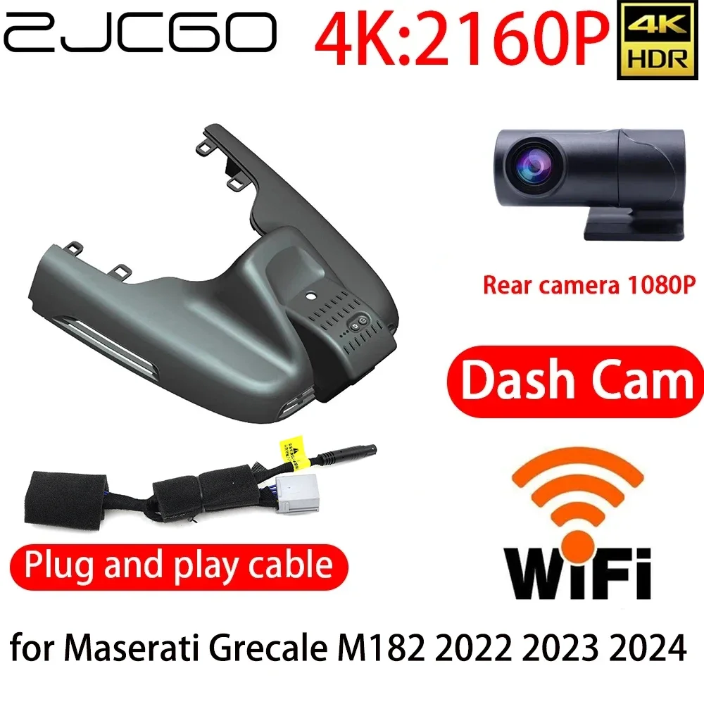 

ZJCGO 4K DVR Dash Cam Wifi Front Rear Camera 24h Monitor for Maserati Grecale M182 2022 2023 2024