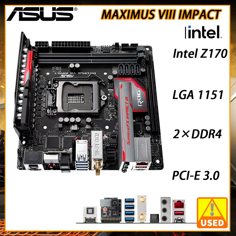 ASUS MAXIMUS VIII darbe 1151 anakart DDR4 32GB Intel Z170 PCI E 3.0 USB3.1 destek çekirdek i7 i5