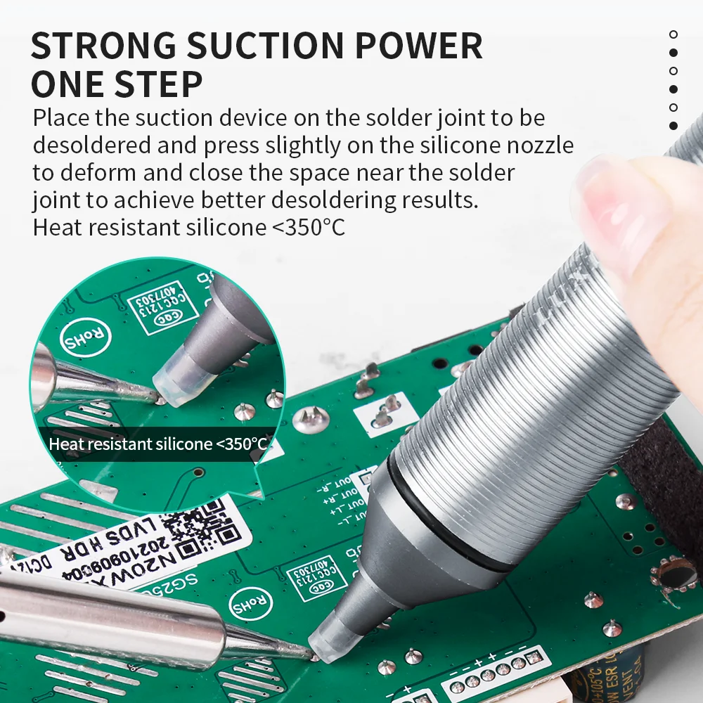 LUXIANZI Powerful Desoldering Pump Aluminum Suction Tin Gun Vacuum Soldering Iron Desolder Solder Sucker Pen Removal Hand Tools desoldering suction pump desoldering pump