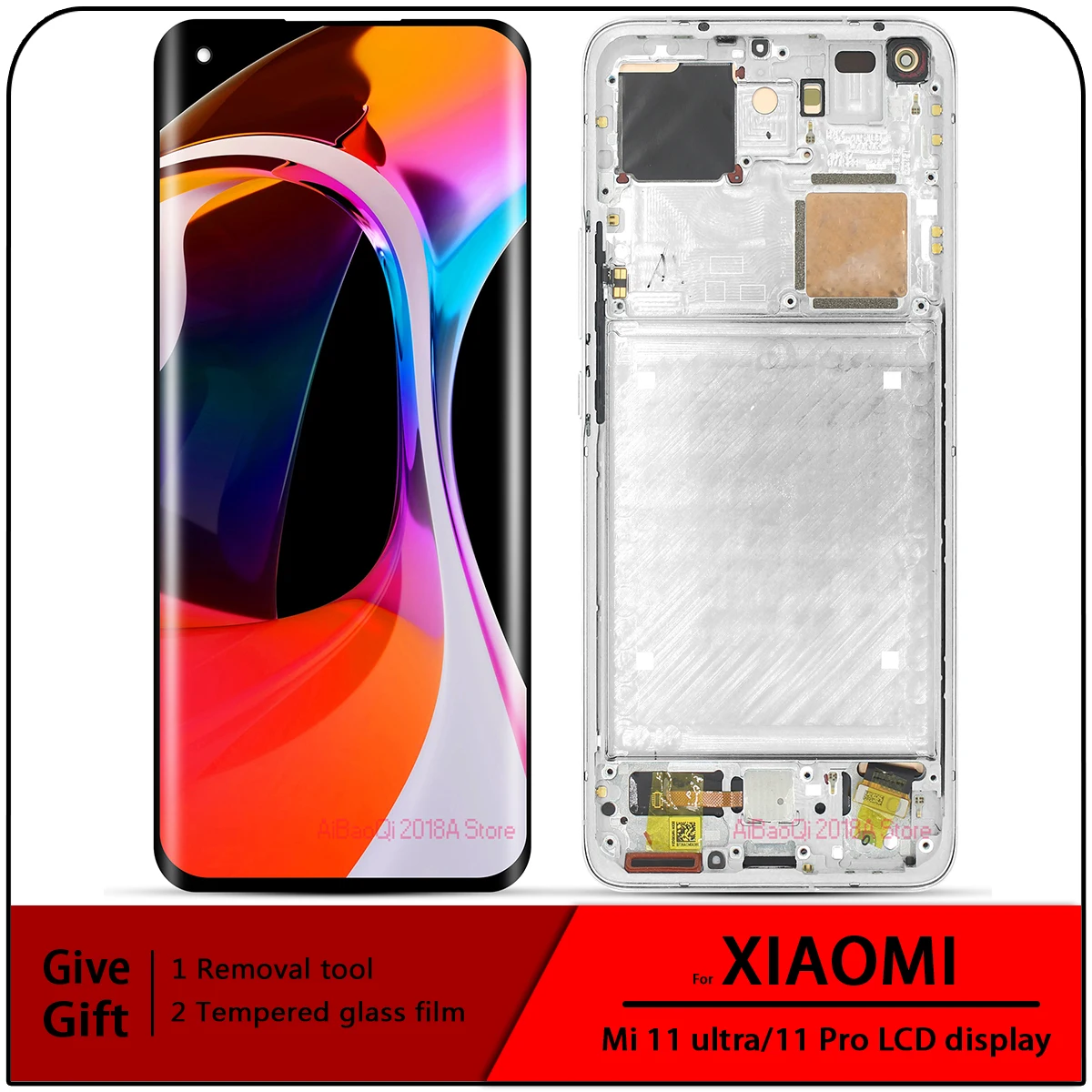 

6.81''Original AMOLED For Xiaomi mi 11 ultra LCD Display Touch Screen Digitizer For Xiaomi11 Ultra M2102K1G LCD for mi 11 pro