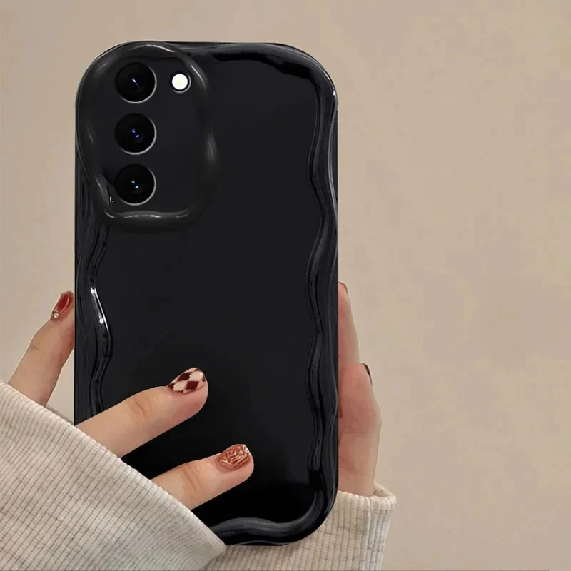 Cream Waves Glossy Shockproof Phone Case with Enhanced Protection