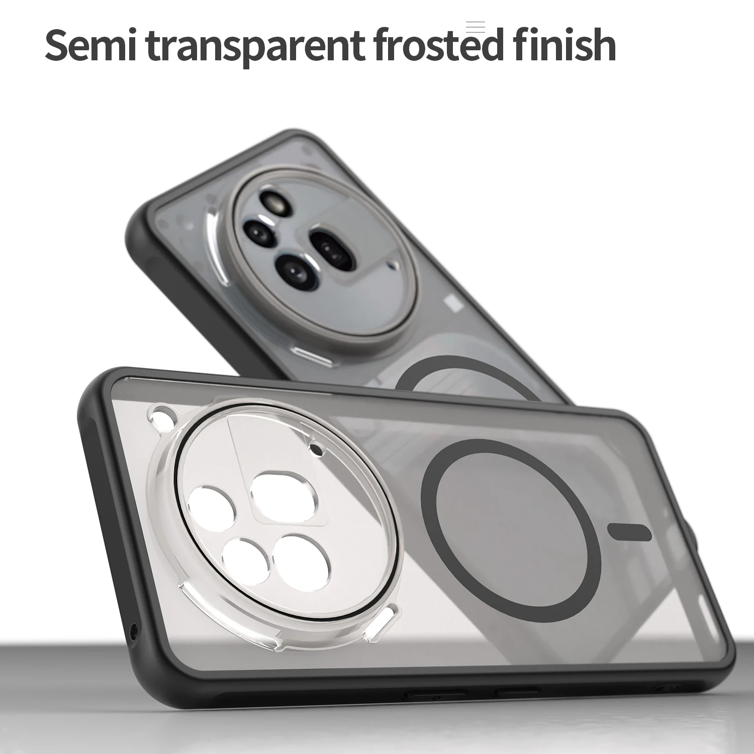 Matte Transparent Anti-Shock Magnetic Case with MagSafe Wireless Charging Compatibility