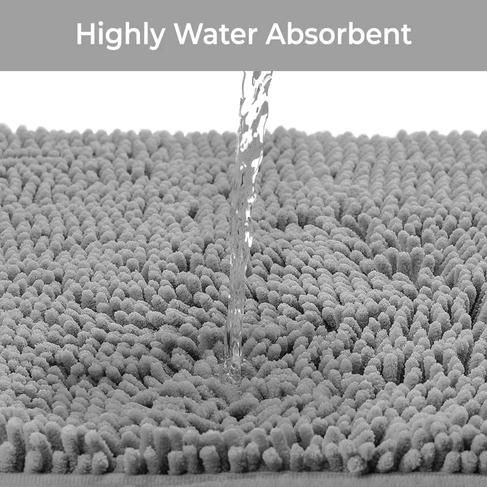 Neue 40*60 cm Badematte Chenille Anti Mold Anti Slip Badematte Maschine Waschbar Extra Weiche Super saugfähige Badematte – Detail 4