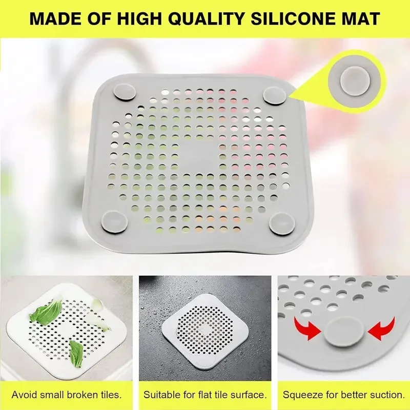 Sink Filter Sink Strainer Shower Drain Catcher Floor Drain Filter Hair Drain Catcher Hair Drain Filter Floor Drain Hair Catcher Drain Hair Catcher Floor Drain Hair Filter Washbasin Plug Shower Supplies Bathroom Floor Drain Hair Catcher Stoppers Plug Sink Strainer Anti-blocking Washbasin Drain Cover Filters