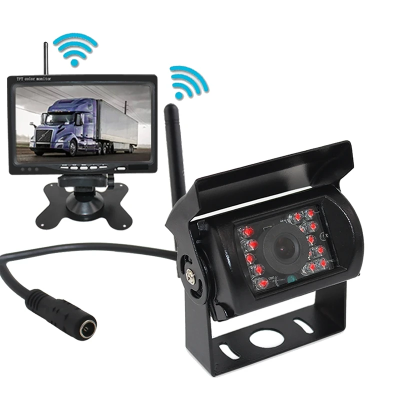 24V 7-Inch Car Monitor Reversing Image High-Definition Wide-Angle Infrared Night Vision Universal Replacement
