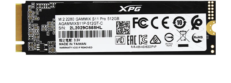 ADATA XPG GAMMIX S11 Pro 512GB SSD M2 PCIe Gen 3x4 M.2 2280 Internal Solid State Drive Hard Disk SSD For Desktop