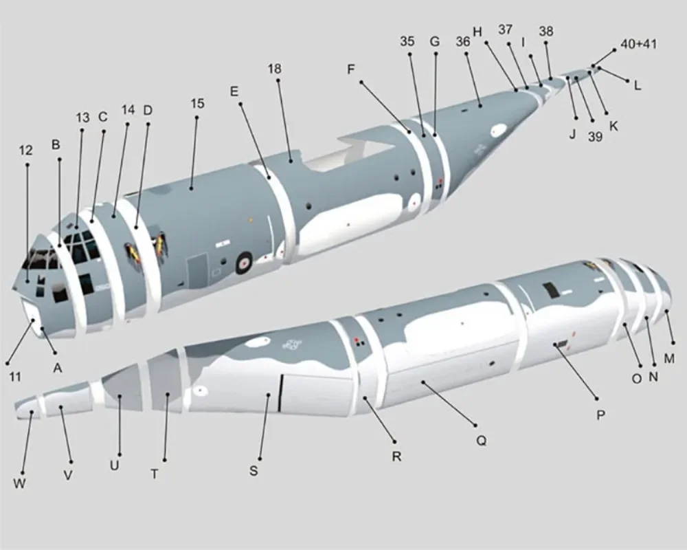 New! 1:100 AC130 Ghost Air Gunboat airplane paper model Flying AC-130U airplane model handmade DIY, children's gift