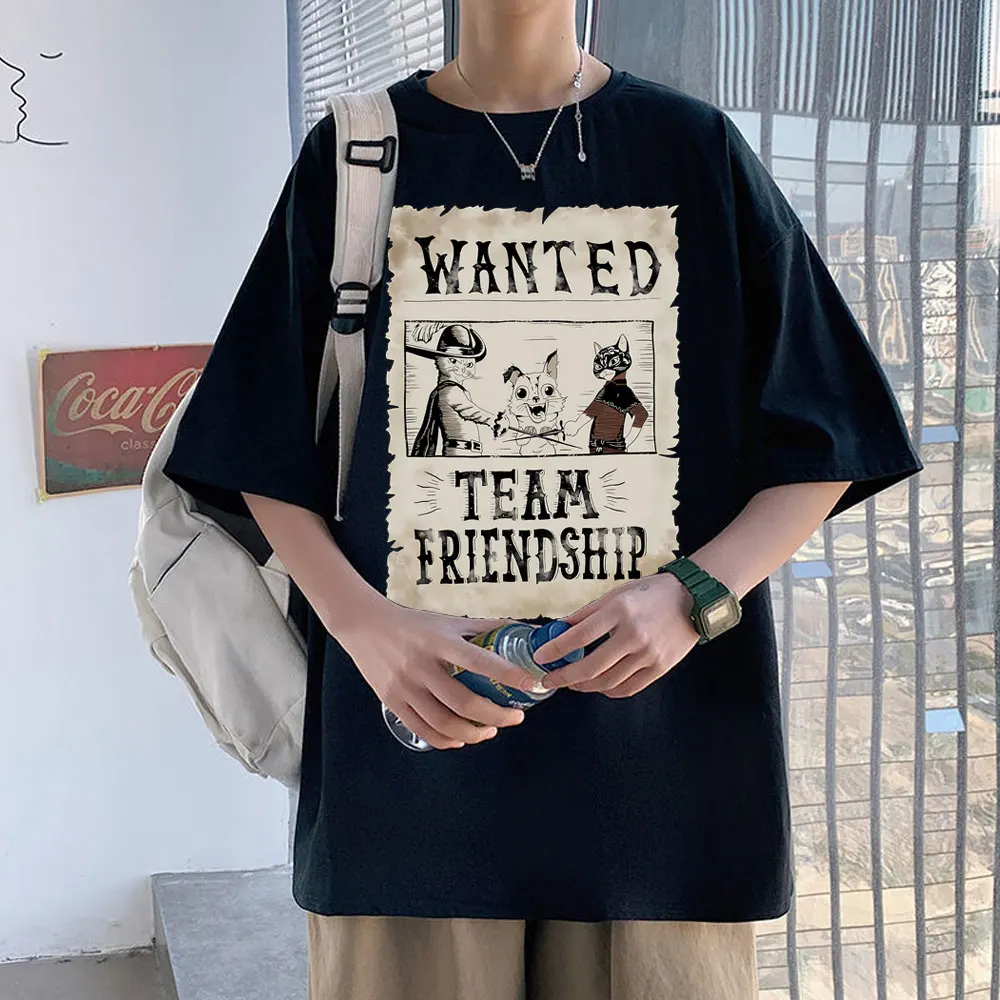 

Team Friendship Wanted Cat Men Women Art Aesthetic Casual Tshirt Unisex Cotton Short Sleeve Tees Male Hip Hop Vintage Streetwear
