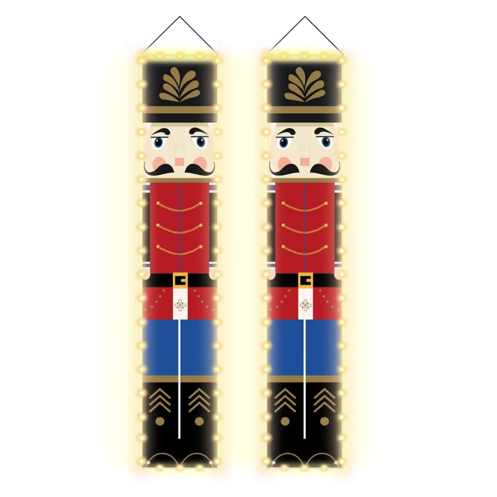 thumbnail image 1 of Nutcracker Soldier Christmas Banner Couplet with LED String Lights Merry Christmas Decorations for Home New Year Noel Gift Navid, 1 of 5