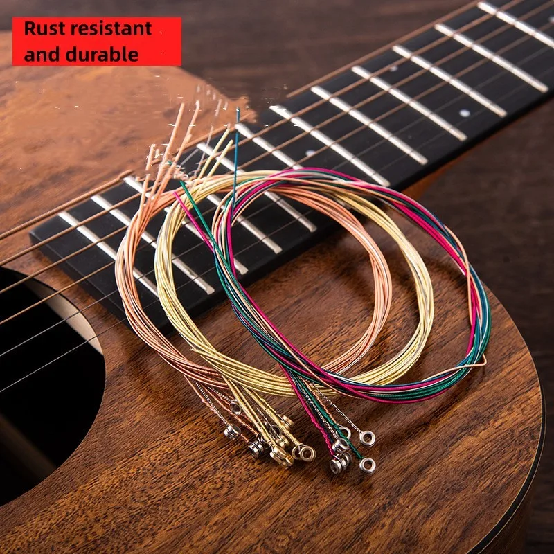 6PcsSetAcousticGuitarStringsRainbowColorfulGuitarStringsFor