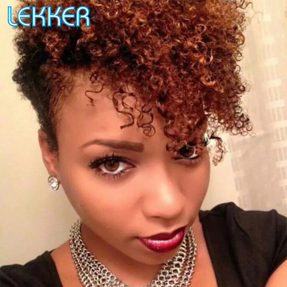 

Lekker Ginger Red Short Pixie Kinky Curly Bob 13x6x1 Lace Front Human Hair Wig For Women Brazilian Remy Hair Glueless Curly Wigs