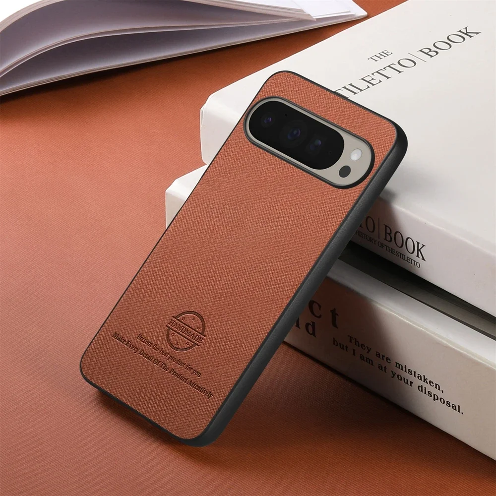 Matte PU Leather Shockproof Case with Fabric Back and Soft TPU Frame