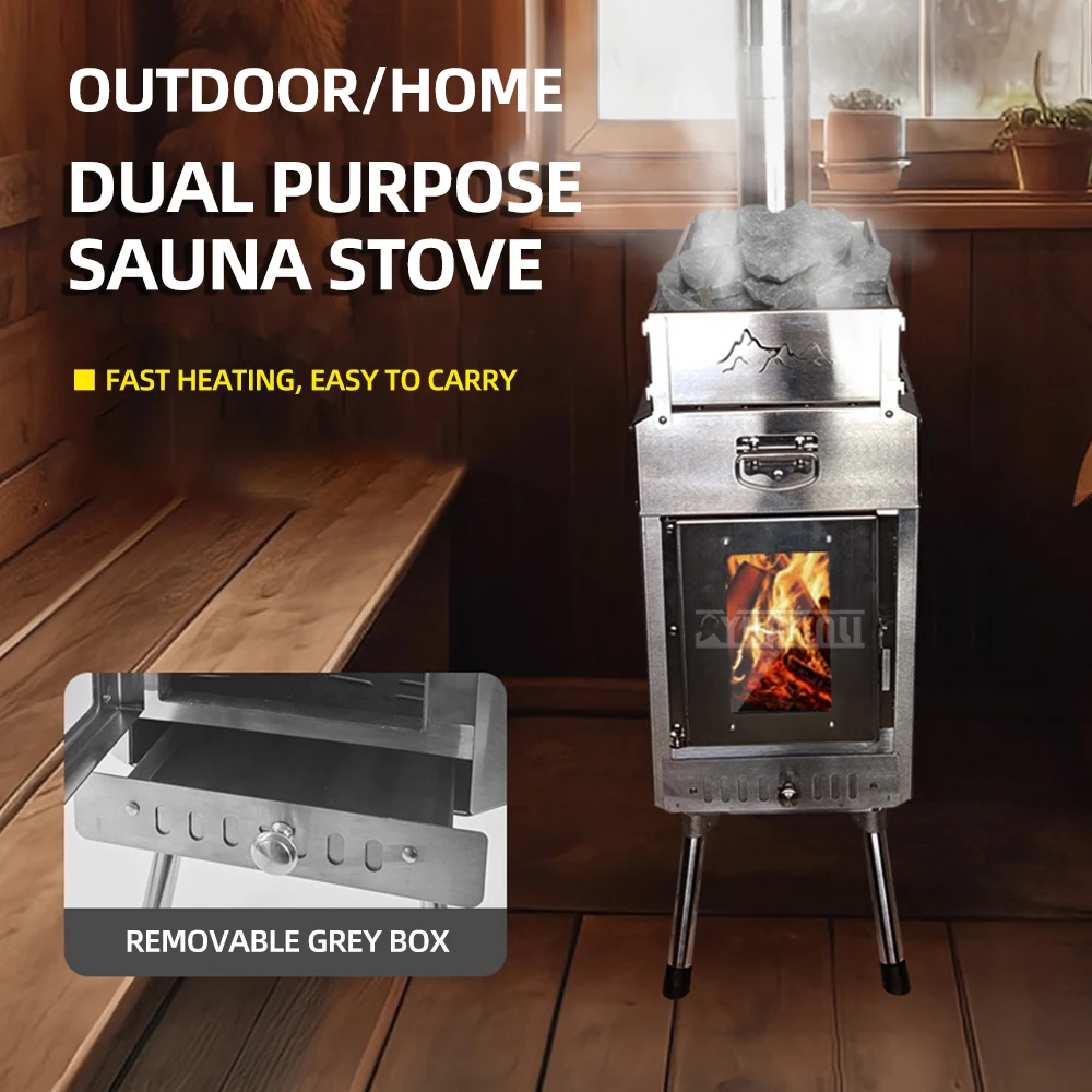 Stainless Steel Firewood Heating Stove Portable Camping Gear Folding Stove Outdoor Heating Stove 2