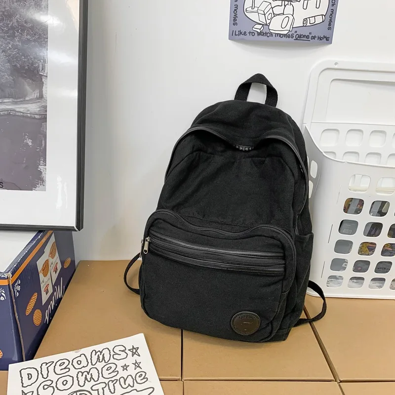 

Школьный ранец для женщин, парусиновый рюкзак для отдыха старшей и старшей школы, вместительный мужской