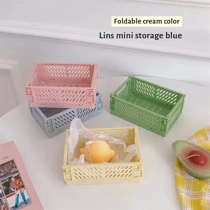 6 Color Foldable Storage Baskets Student Desktop Holder Tape Stationery Cosmetic Storage Box Home Office Organizer Container desktop storage box,stationery organizer,desktop storage shelf,stationery storage box,desktop storage kit,storage drawer boxes