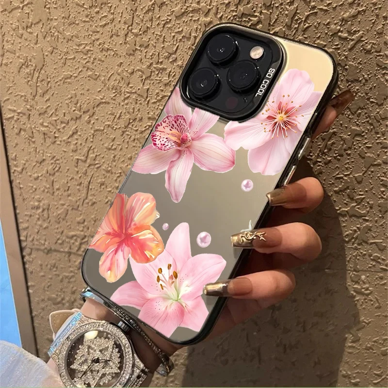 Lily Flower Pattern Hard Shell Phone Case