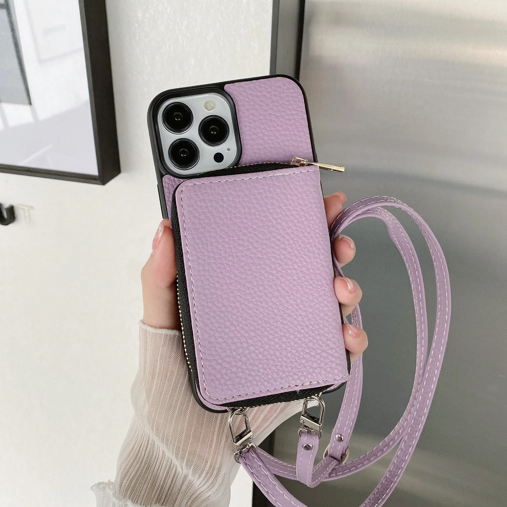 Asuwish Phone Case For IPhone 16 6.1 Inch Zipper Wallet Detachable Cell - View #12