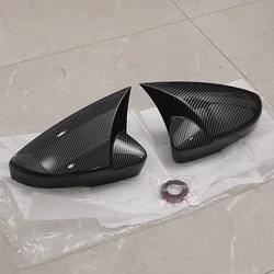 Rearview Mirror Cover Pair - Black/Carbon Pattern Side Wing Mirror Cap Trim Car Accessory (Carbon Fiber Pattern)