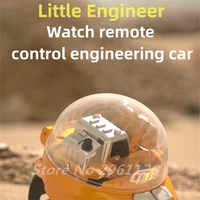 MINI Pocket Size Wrist Watch RC Car 2.4G Long  Endurance Engineer Material Cool Taillight Wireless Remote Car Excavator Kids Toy 2