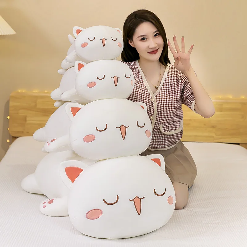 Creative New Peach Cat Doll Plush Toy Kitten Birthday Gift Cute Cat Pillow Doll Cojines Decorativos  Cute Pillow  Office Chair 2