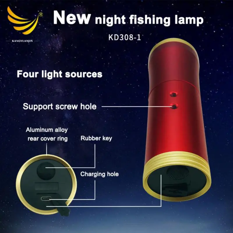 

Multifunctional Cycling Flashlight USB Charging Fishing Light Ultralight And Waterproof Searchlight Outdoor Accessories