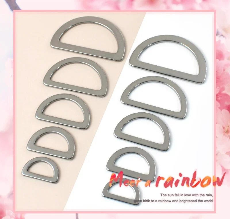 5/10/20Pcs 15-38mm D Ring Stainless Steel Bag Buckle Webbing Strap Connector Hook Dog Collar Decor Loop DIY Hardware Accessories