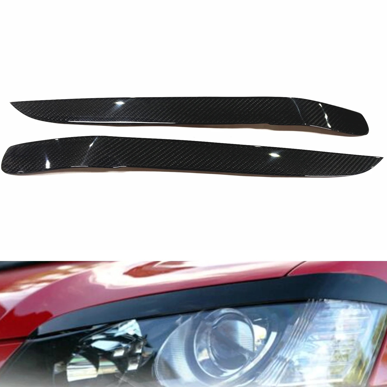 

Headlight Eyebrow Trim For Holden VE Commodore SS SSV SV6 S OMEGA Headlamp Eyelid Carbon Fiber Front Head Lamp Light Cover Brow