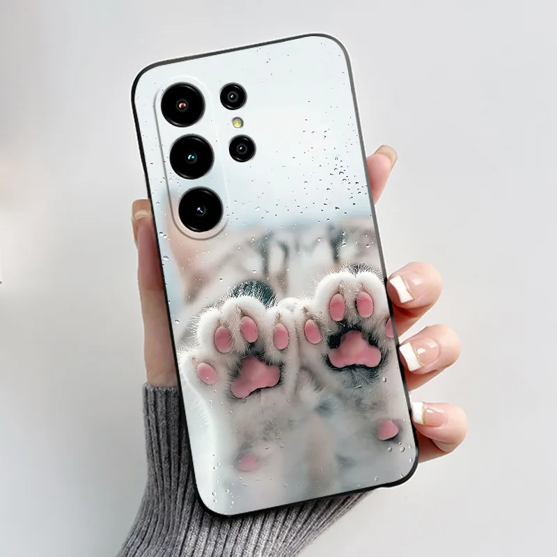 Anti-Scratch Black Cat Pattern Soft Phone Case