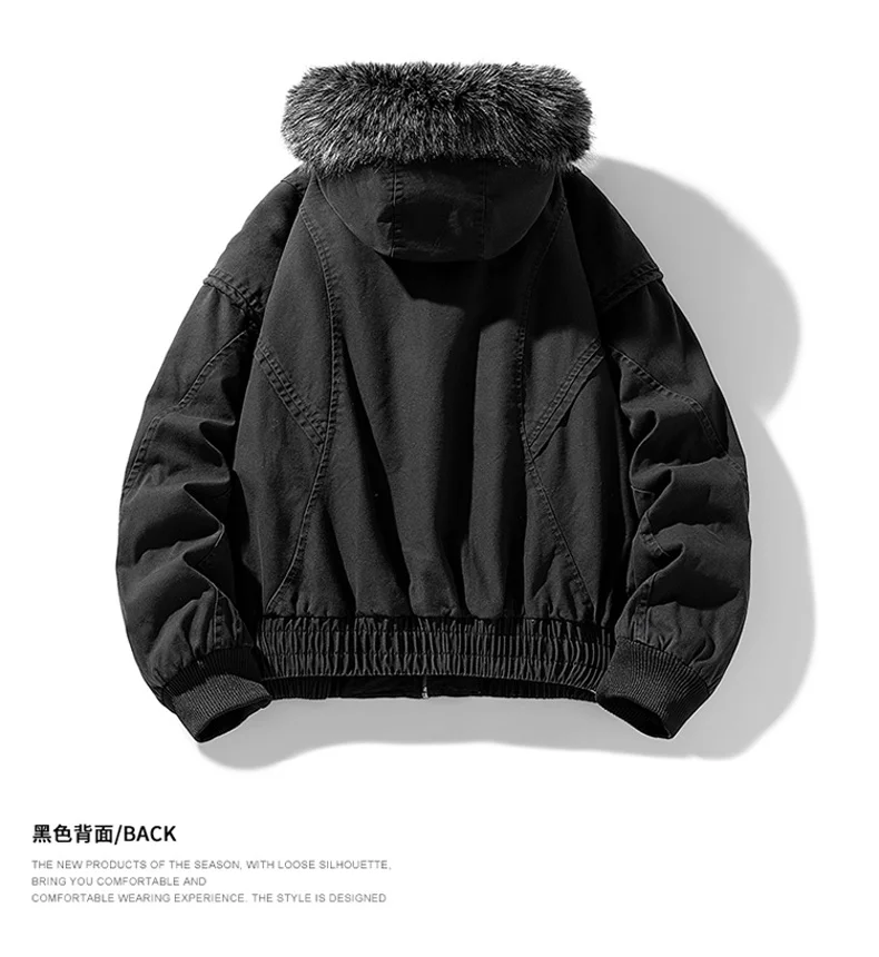 Thick Parka Winter Fur Hood Warm Tactical Bomber Coats Winter Male Multiple Pockets Warm Parkas Quality Man Casual Chaquetas