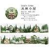 1Roll Garden Landscaping Tape Woods Handbook Fairytale Romantic PET Vintage Flower Mountain Plants Decoration Scrapbook 40mm*2m 6