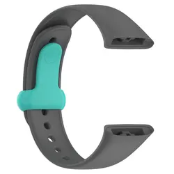 Premium Silicone Sport Strap - Soft Replacement Wristband for redmi watch3 (Dark gray cyan)