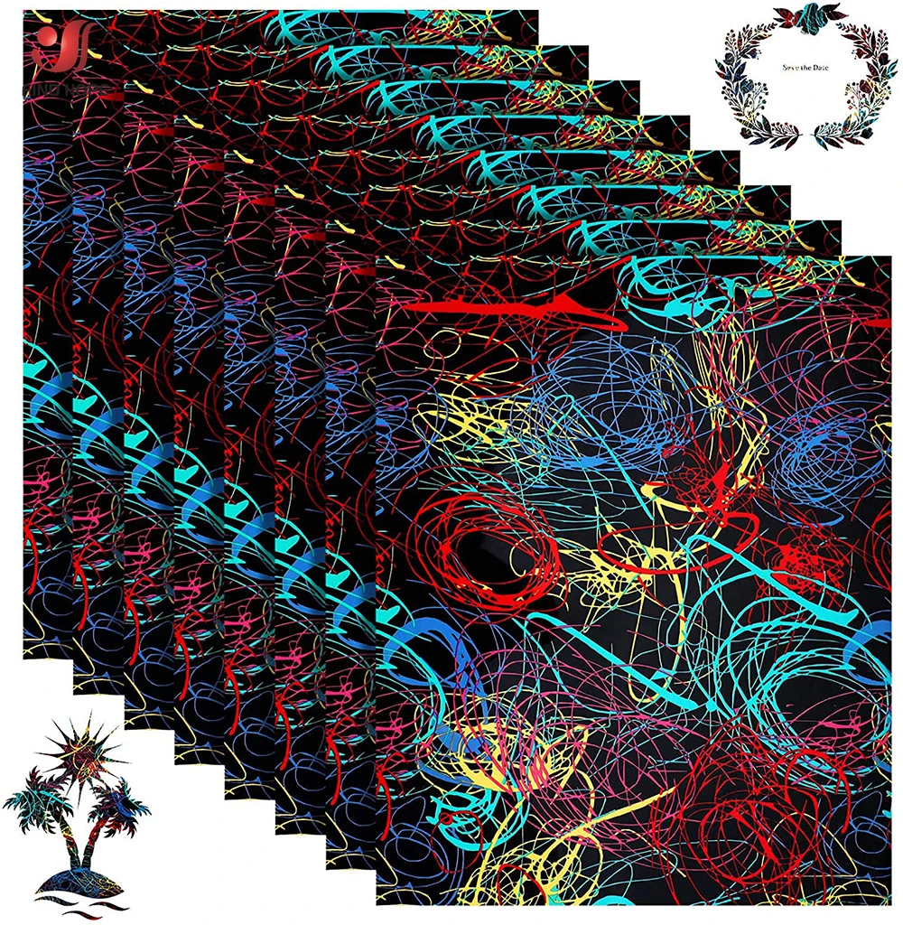 Description Picture 2 of item3D Pattern Vinyl Heat Transfer Vinyl Iron On Transfer HTV for Clothes Vinyl Rolls Heat Press Decor Film Easy to Cut Weed Vinyl